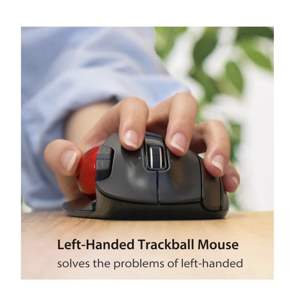 ELECOM EX-G Left Handed Trackball Mouse, 2.4 GHz USB Wireless, Ergonomic, Thumb